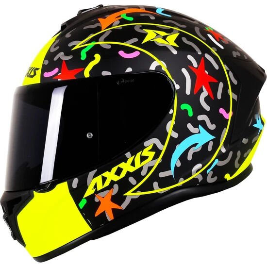 Axxis Draken Crazy Matt Fluor Yellow Kask