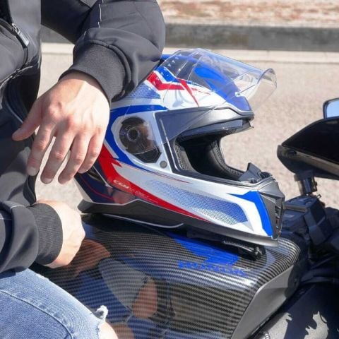 CGM 311G BLAST SPORT Motosiklet Kaskı Beyaz Mavi