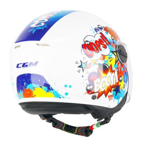 CGM 261G MINI COMICS ÇOCUK KASKI Beyaz-Mavi