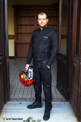 Venom Urban Full File Erkek Siyah Ceket - Motosiklet Montu