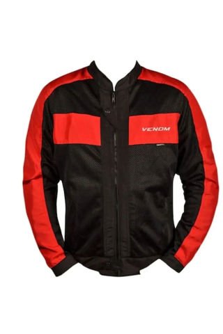 Venom Urban Full File Erkek Siyah - Kırmızı Ceket - Motosiklet Montu