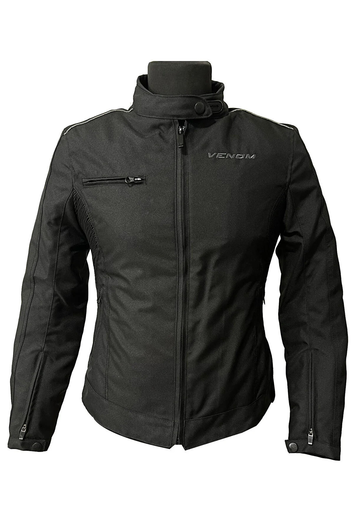 Venom Lady Alice Siyah Kadın Motosiklet Montu