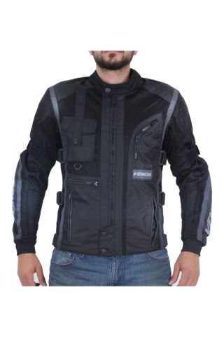 Venom Cargo Mesh Erkek Motosiklet Montu Gri-Siyah