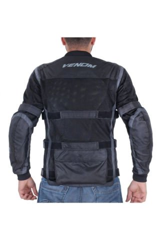 Venom Cargo Mesh Erkek Motosiklet Montu Gri-Siyah