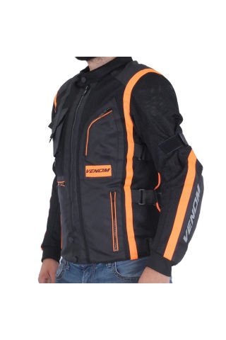 Venom Cargo Mesh Erkek Motosiklet Montu Turuncu - Siyah