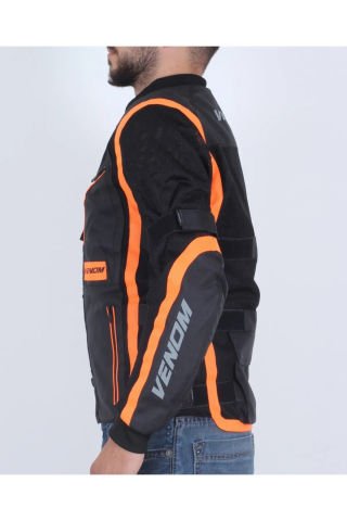 Venom Cargo Mesh Erkek Motosiklet Montu Turuncu - Siyah