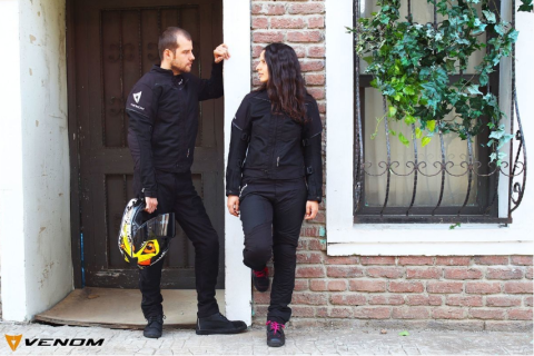 Venom Rock Cordura Yazlık Fileli Bayan Motosiklet Montu